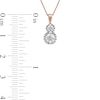 Thumbnail Image 3 of 0.50 CT. T.W. Diamond Frame Double Drop Pendant in 10K Rose Gold