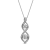 0.20 CT. T.W. Multi-Diamond Duo Cascading Frame Infinity Drop Pendant in Sterling Silver