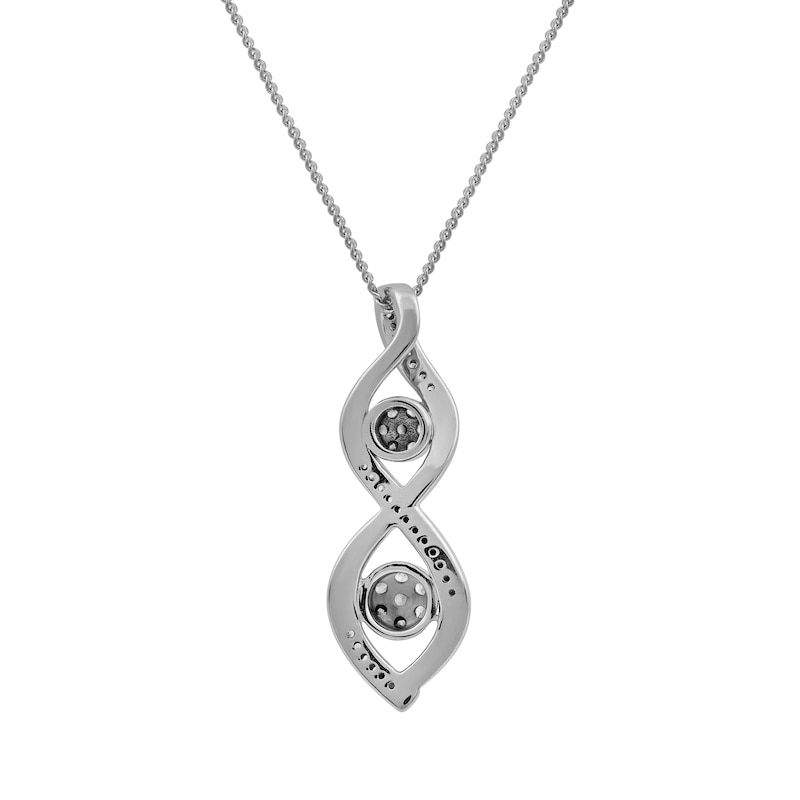 0.20 CT. T.W. Multi-Diamond Duo Cascading Frame Infinity Drop Pendant in Sterling Silver