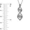 0.20 CT. T.W. Multi-Diamond Duo Cascading Frame Infinity Drop Pendant in Sterling Silver