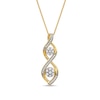 Thumbnail Image 1 of 0.20 CT. T.W. Multi-Diamond Duo Cascading Frame Infinity Drop Pendant in Sterling Silver with 14K Gold Plate