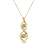 Thumbnail Image 3 of 0.20 CT. T.W. Multi-Diamond Duo Cascading Frame Infinity Drop Pendant in Sterling Silver with 14K Gold Plate