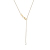 Thumbnail Image 4 of 0.20 CT. T.W. Multi-Diamond Duo Cascading Frame Infinity Drop Pendant in Sterling Silver with 14K Gold Plate