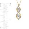 Thumbnail Image 5 of 0.20 CT. T.W. Multi-Diamond Duo Cascading Frame Infinity Drop Pendant in Sterling Silver with 14K Gold Plate