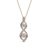 0.20 CT. T.W. Multi-Diamond Duo Cascading Frame Infinity Drop Pendant in Sterling Silver with 14K Rose Gold Plate