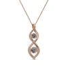 Thumbnail Image 3 of 0.20 CT. T.W. Multi-Diamond Duo Cascading Frame Infinity Drop Pendant in Sterling Silver with 14K Rose Gold Plate