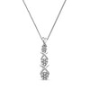 Thumbnail Image 1 of 0.10 CT. T.W. Multi-Diamond Graduated Three Stone "XO" Drop Pendant in Sterling Silver