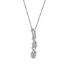 Thumbnail Image 2 of 0.10 CT. T.W. Multi-Diamond Graduated Three Stone "XO" Drop Pendant in Sterling Silver