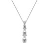 Thumbnail Image 3 of 0.10 CT. T.W. Multi-Diamond Graduated Three Stone "XO" Drop Pendant in Sterling Silver