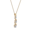 Thumbnail Image 2 of 0.10 CT. T.W. Multi-Diamond Graduated Three Stone "XO" Drop Pendant in Sterling Silver with 14K Gold Plate