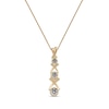 0.10 CT. T.W. Multi-Diamond Graduated Three Stone "XO" Drop Pendant in Sterling Silver with 14K Gold Plate