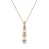 Thumbnail Image 3 of 0.10 CT. T.W. Multi-Diamond Graduated Three Stone "XO" Drop Pendant in Sterling Silver with 14K Gold Plate
