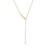 Thumbnail Image 4 of 0.10 CT. T.W. Multi-Diamond Graduated Three Stone "XO" Drop Pendant in Sterling Silver with 14K Gold Plate