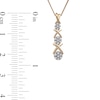 Thumbnail Image 5 of 0.10 CT. T.W. Multi-Diamond Graduated Three Stone "XO" Drop Pendant in Sterling Silver with 14K Gold Plate