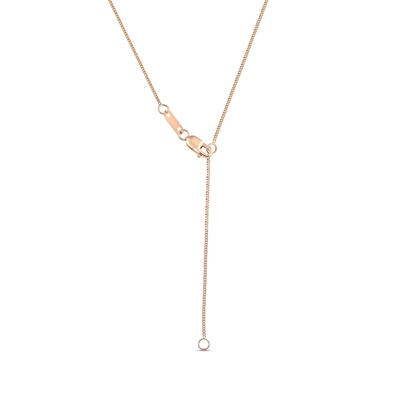 0.10 CT. T.W. Multi-Diamond Graduated Three Stone "XO" Drop Pendant in Sterling Silver with 14K Rose Gold Plate