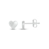 Thumbnail Image 2 of White Lab-Created Sapphire Accent Heart Stud Earrings in 10K White Gold