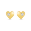 Thumbnail Image 1 of White Lab-Created Sapphire Accent Heart Stud Earrings in 10K Gold
