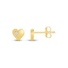 Thumbnail Image 3 of White Lab-Created Sapphire Accent Heart Stud Earrings in 10K Gold