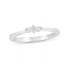 White Lab-Created Sapphire Three Stone Ring in Sterling Silver
