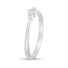 White Lab-Created Sapphire Three Stone Ring in Sterling Silver