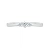 White Lab-Created Sapphire Three Stone Ring in Sterling Silver