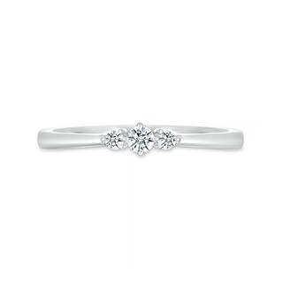 White Lab-Created Sapphire Three Stone Ring in Sterling Silver