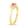 Thumbnail Image 1 of 4.0mm Princess-Cut Pink Lab-Created Sapphire Channel-Set Ring in 10K Gold