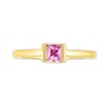 Thumbnail Image 2 of 4.0mm Princess-Cut Pink Lab-Created Sapphire Channel-Set Ring in 10K Gold