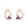 Thumbnail Image 3 of Amethyst Trio Swirl Ribbon Open Teardrop Stud Earrings in 10K Rose Gold