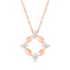 Thumbnail Image 1 of White Lab-Created Sapphire Open Compass Pendant in 10K Rose Gold