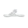 4.0mm White Lab-Created Sapphire Graduated Three Stone Knife Edge Shank Bypass Contour Band in Sterling Silver