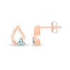 Thumbnail Image 2 of Swiss Blue Topaz Trio Swirl Ribbon Open Teardrop Stud Earrings in 10K Rose Gold