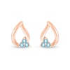 Thumbnail Image 3 of Swiss Blue Topaz Trio Swirl Ribbon Open Teardrop Stud Earrings in 10K Rose Gold