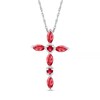 Thumbnail Image 1 of Marquise and Round Lab-Created Ruby Alternating Cross Pendant in Sterling Silver