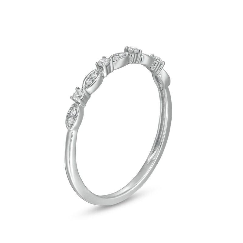 0.10 CT. T.W. Diamond Wrapped Wedding Band in 10K White Gold