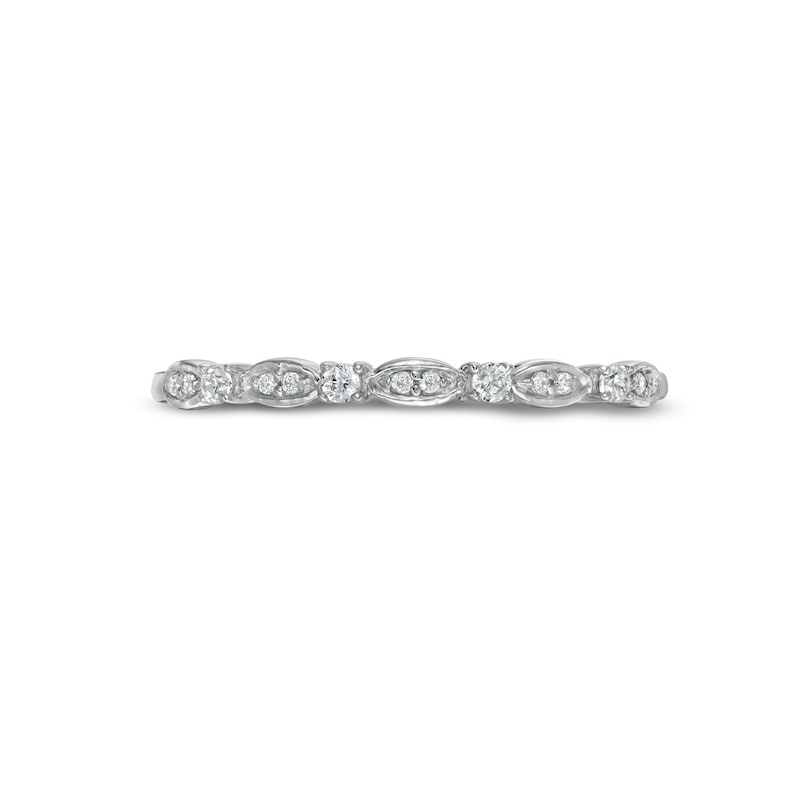 0.10 CT. T.W. Diamond Wrapped Wedding Band in 10K White Gold
