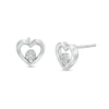 Thumbnail Image 0 of 0.04 CT. T.W. Round-Shaped Diamond Heart Stud Earrings in Sterling Silver