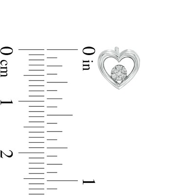0.04 CT. T.W. Round-Shaped Diamond Heart Stud Earrings in Sterling Silver