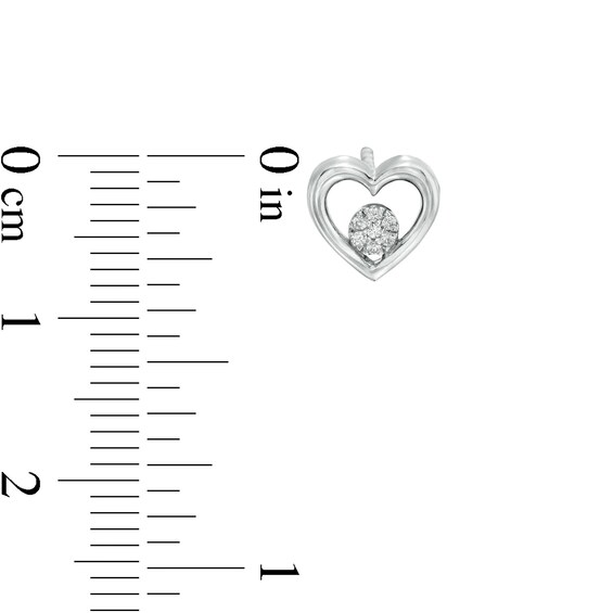 0.04 CT. T.W. Round-Shaped Diamond Heart Stud Earrings in Sterling Silver