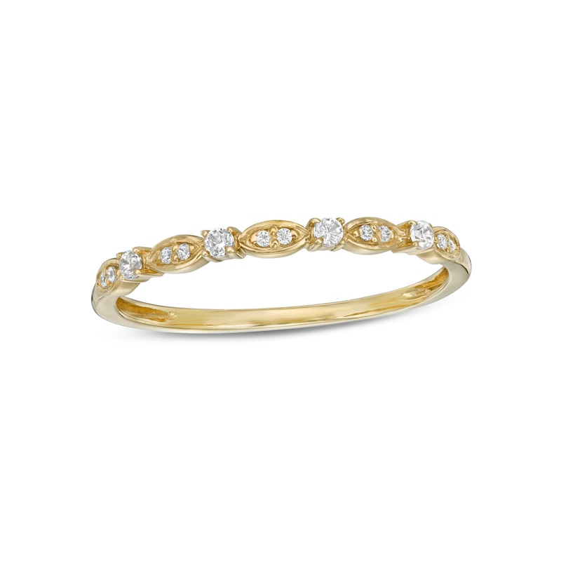 0.10 CT. T.W. Diamond Wrapped Wedding Band in 10K Gold