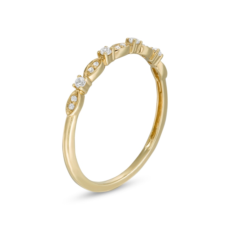 0.10 CT. T.W. Diamond Wrapped Wedding Band in 10K Gold