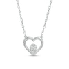 Thumbnail Image 0 of 0.04 CT. T.W. Round-Shaped Diamond Heart Necklace in Sterling Silver