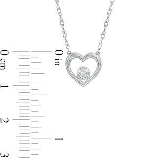 0.04 CT. T.W. Round-Shaped Diamond Heart Necklace in Sterling Silver