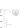 Thumbnail Image 3 of White Lab-Created Sapphire Heart Stud Earrings in Sterling Silver