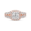 Thumbnail Image 3 of 2.95 CT. T.W. Quad Princess-Cut Diamond Frame Double Row Engagement Ring in 14K Rose Gold