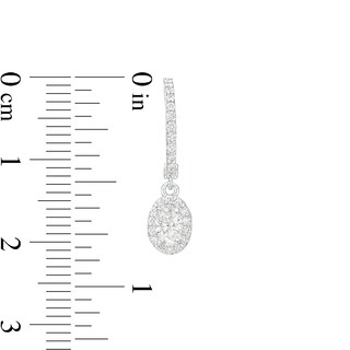 0.75 CT. T.W. Certified Canadian Oval Diamond Frame Drop Earrings in 14K White Gold (I/I2)