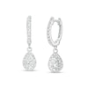 Thumbnail Image 1 of 0.75 CT. T.W. Certified Canadian Pear-Shaped Diamond Frame Drop Earrings in 14K White Gold (I/I2)