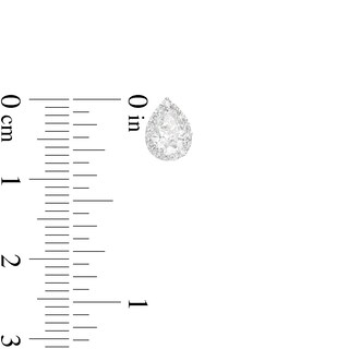 0.75 CT. T.W. Certified Canadian Pear-Shaped Diamond Frame Stud Earrings in 14K White Gold (I/I2)