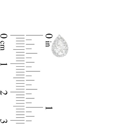 0.75 CT. T.W. Certified Canadian Pear-Shaped Diamond Frame Stud Earrings in 14K White Gold (I/I2)