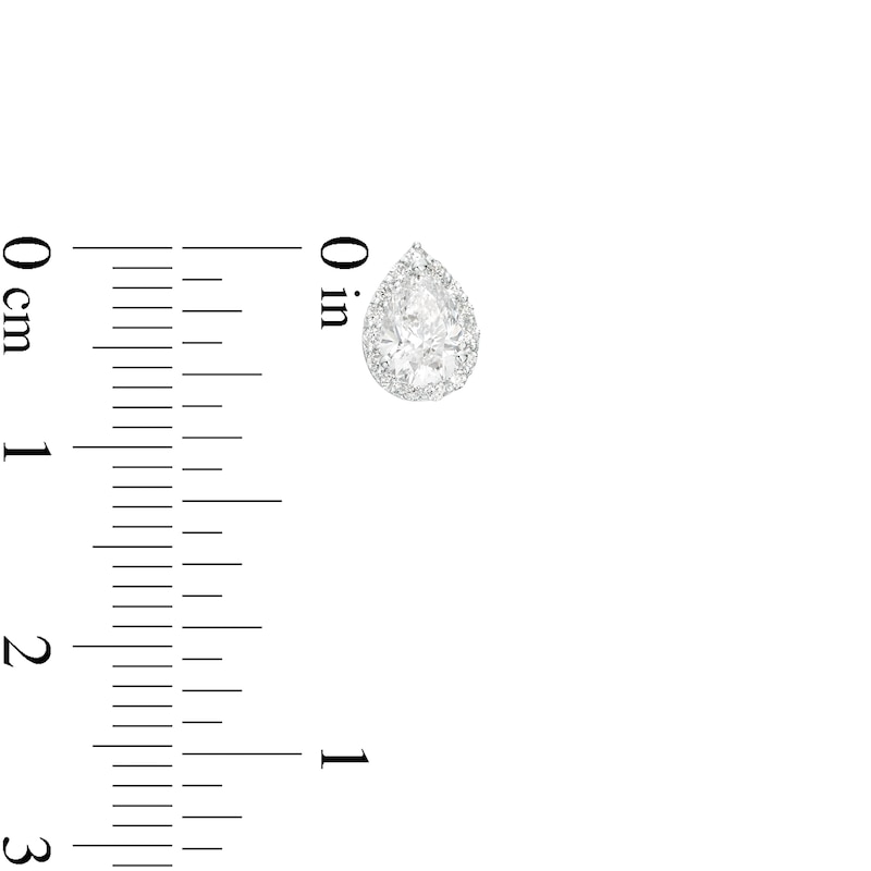 0.75 CT. T.W. Certified Canadian Pear-Shaped Diamond Frame Stud Earrings in 14K White Gold (I/I2)